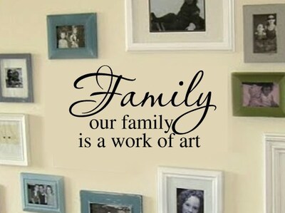 Family Wall Art Quotes Decal - Wall Decal - Our Family is a work of Art  Wall Decals - Entryway sign decals  396 - image1